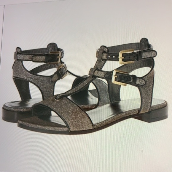 Stuart Weitzman Pyrite Nocturne Glitter Sandals 6 - Picture 1 of 12